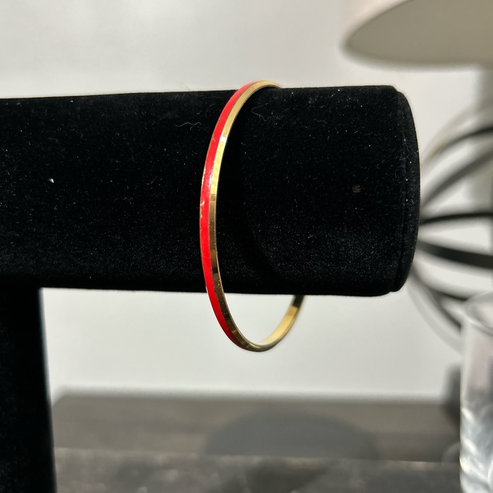 Vintage Trifari Red and Gold Bangle